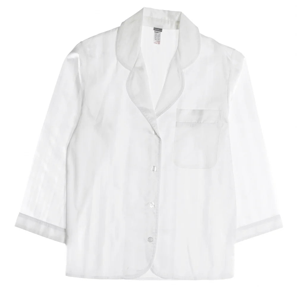 Bodas Shadow Stripe PJ Set White (Long)