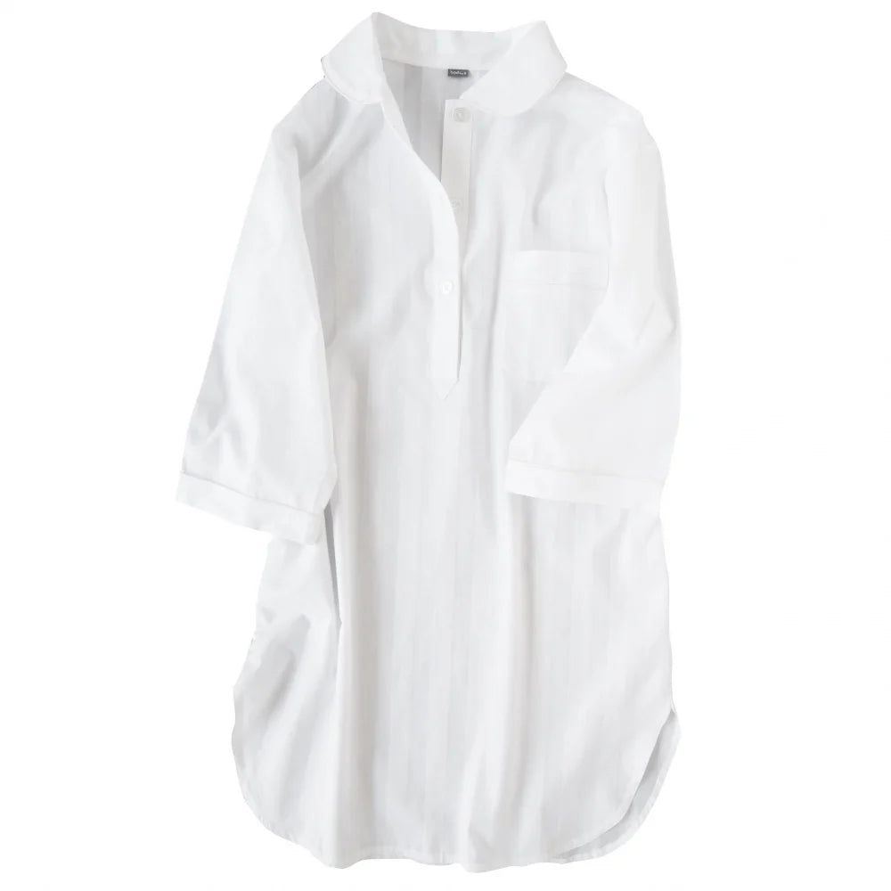 Bodas Shadow Stripe Nightshirt White