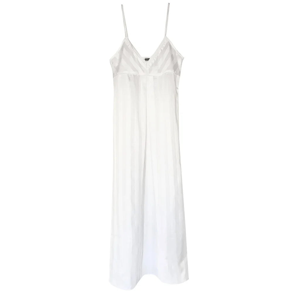 Bodas Shadow Stripe Long Chemise White