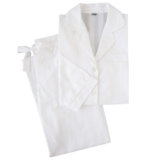 Bodas Shadow Stripe PJ Set White (Long)